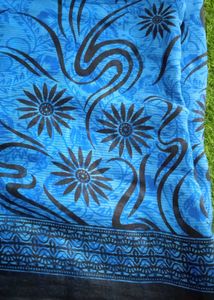 Soft Cotton Saree Blue✨