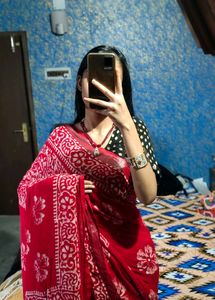 Festive Sarees Red &amp; Pure Cotton