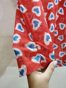 🔴 Red Cotton Net Summer Top-Only ₹100+Freegift🤩