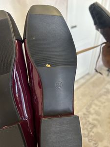 Burgundy &amp; Black Mary Jane Heels Imported
