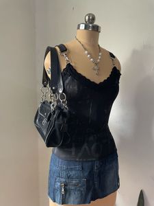 Y2K Black Chain Top