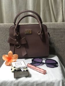 Mauve Leather Satchel