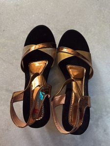 Metallic Ankle Strap Heels