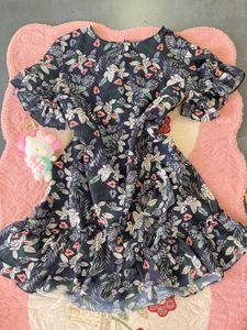 Floral Print Ruffle Hem Dress