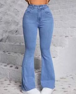 Light Blue Flared Denim Jeans