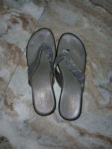 Elegant Silver Flip Flops