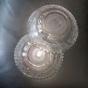 2 Fancy Glass Plates