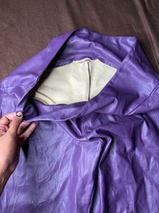 Purple Faux Leather Pants