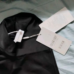 Black Slit A line Skirt