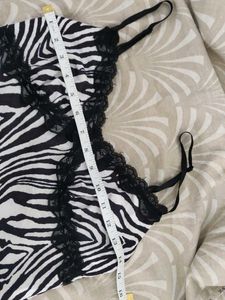 SHEIN Zebra Print Lace Cami