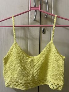 Yellow Crochet Crop Top