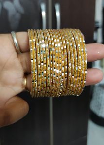 Metal Golden Bangles Set Of 20 Pcs
