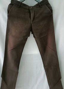 Brown Straight Fit Pants