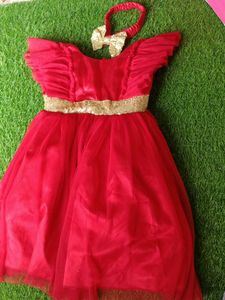 Beautiful Red Frock For Kids