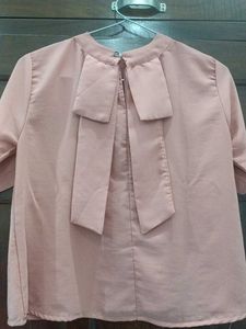 Nude Pink Shirt Style Top For Girls