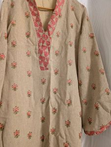 Jute Embroidered Suit Set