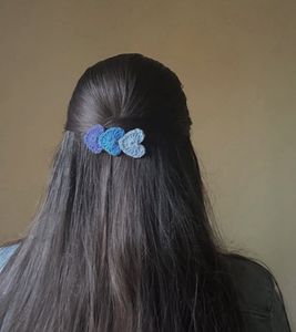 Red Rose Crochet Hair Clip