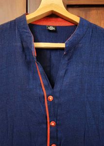 Blue Embroidered Kurti Tunic