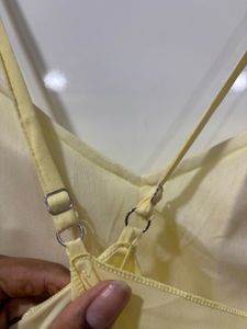 Padded butter yellow backless maxi dress