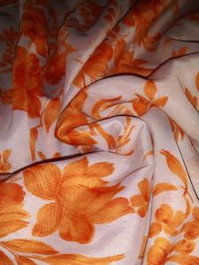 Womens Soft Silk Orange Flowers Printed Saree
