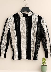 Striped Lace Top