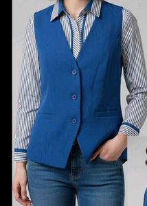 Blue Vest with Striped Shirt