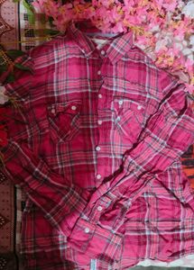 Pink Plaid Shirt