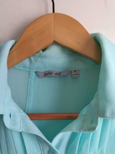 Aqua Sleeveless And Multi Color Top