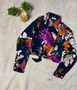 Multicoloured Floral Crop Top