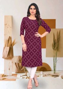 Elegant Maroon Printed Kurti (CU)
