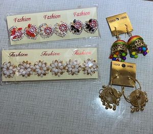 Combo Of Fancy Jhumka Earrings &amp; Studs