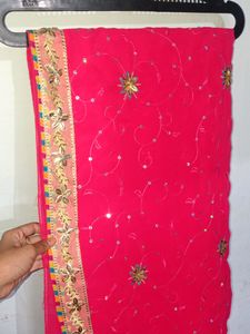 Beautiful Rose Color Saree Specially For Wedding