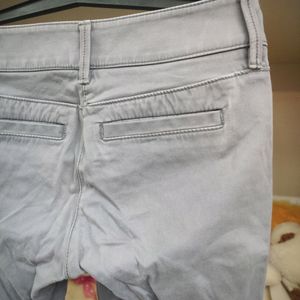 Grey Skinny Fit Low Waist Pants