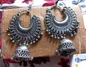 Shimmering Oxidized Unique Earrings