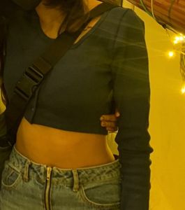 lilleagle Blue Full Sleeve Crop Top Size Xs