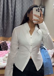 White Button-Down Top