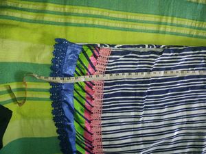 *Price Dropped*- -Blue White Long Silk Kurta