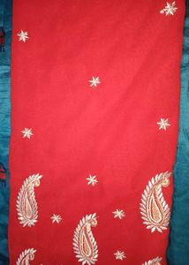 Red Embroidered Saree