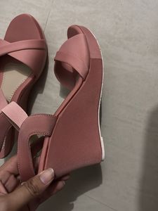 Pink Heeled Sandals - Size 7