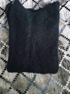 Cozy Black Knit Sweater Dress