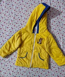 Yellow Quilted Jacket For Kids(12 to 18 Months)