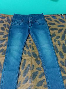 High-Waisted Denim Jeans