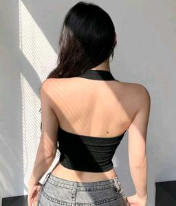 Black Halter Crop Top