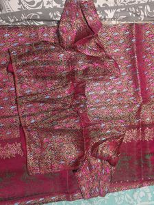 Heavy Work Purple Saree