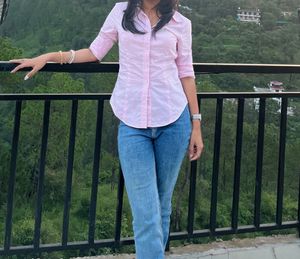 Bean Pole Striped Pink Shirt Women