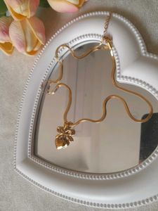 Bow Knot Heart Necklace (Anti Tarnish)