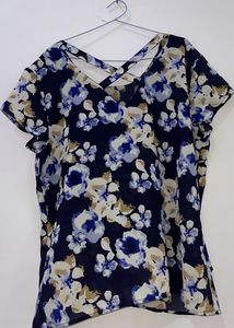 Women Casual Navy Blue Top