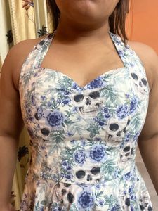 Pintrest korean Floral Fit &amp; Flare Dress with pock