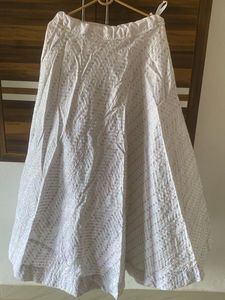 White Embroidered Skirt