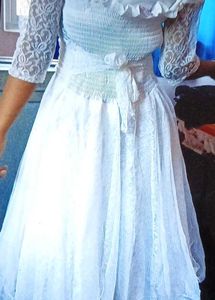 Vintage White Lace Midi Dress